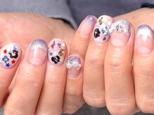 モルフォ 千駄ヶ谷(Morpho)/流行りのホロフラワーネイル