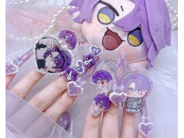 痛ネイル 推しネイル 紫ネイル