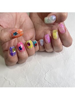 レイネイル 岐阜茜部店(RAY NAIL)/カラフルバブルチェック