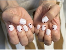 ワンカラー×ハートホロネイル