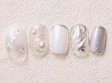 アイネイルズ 渋谷店(I nails)/ホワイトシルバーパール