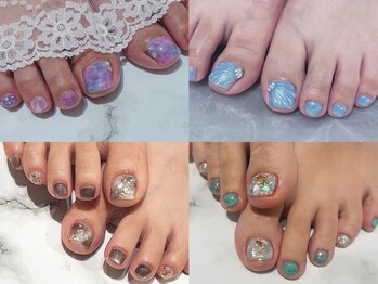 マーノ 津田沼ビート店の写真/◆フットネイルはマーノで◆アート・カラー共に豊富なフットネイルで見る度うっとりするような足元へ♪