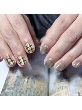 プリュネ(Prune)/チェック/カーキ/マグネット