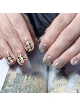 チェック/カーキ/マグネット