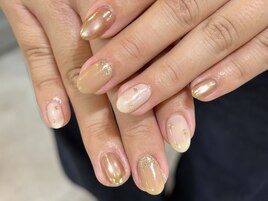 シンプルベージュネイル