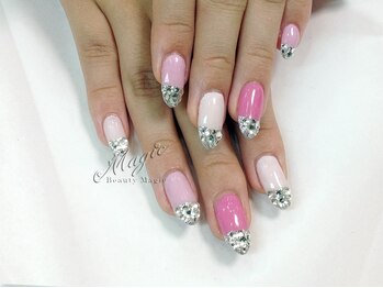 ネイルサロン ビューティーマジック 川口店/キラキラフレンチネイル