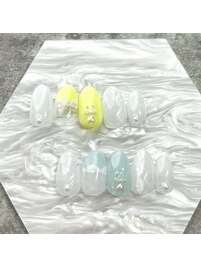 レースリボンネイル/春夏ネイル