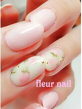 フラワーネイル 古河店(Fleur nail)/ワンカラーいちごアート