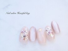 ネイルサロン ハートフルキー(Heartful key)/お花×マグネット¥10500