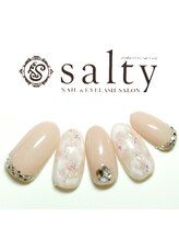 ネイルアンドアイラッシュサロン ソルティ 寺田町(salty)/マーブルネイル