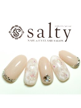 ネイルアンドアイラッシュサロン ソルティ 寺田町(salty)/マーブルネイル