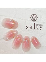 ネイルアンドアイラッシュサロン ソルティ 寺田町(salty)/チークネイル