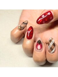 バレンタインネイル