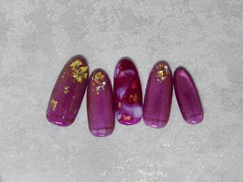 ネイルライフ(NailLife)/パープル箔ニュアンス