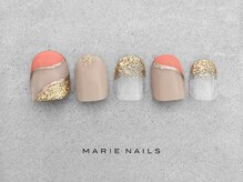 マリー ネイルズ いわきラトブ店(MARIE NAILS)/定額6600円税込 オレンジ0523d