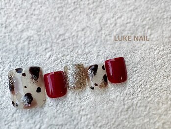 ルークネイル 恵比寿店(LUKE NAIL)/秋フットアニマルネイル　秋冬