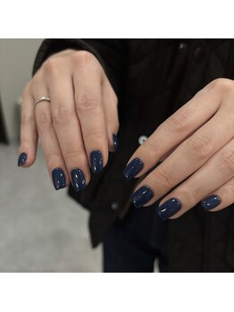 アンジー 辻堂店(Angie)/ワンカラー/ネイビー/冬ネイル