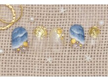 ネイルサロンプリッシュ 横浜店(prish)/7000円　波アート　金箔