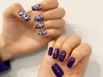ネイルサロン ドレリッチ 大宮店(drerich)/ゼブラ×パープル