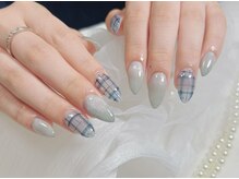 ナビネイル(navi nail)/ブルーチェックネイル