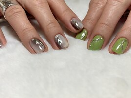 アシメ★ピスタチオネイル♪