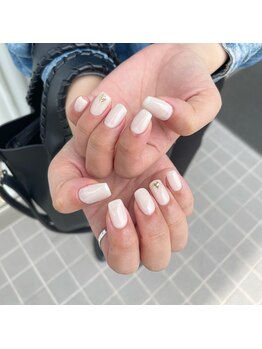 ミントリーフ バイ リート(Mint leaf by Reat)/クリアホワイトハートネイル