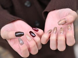 秋カラーニュアンスネイル