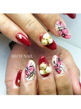 レッシュネイル サロンアンドスクール(RECH NAIL salon&school)/手描きフラワー