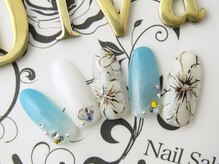 ネイルサロン ディーバ ギンザ(Nail salon Diva GINZA)/爽やかホワイトフラワー　9500