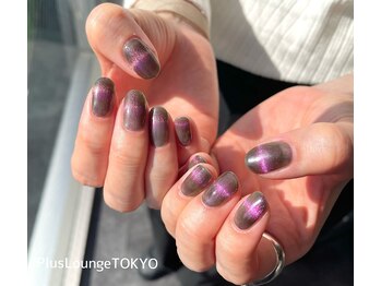プルースラウンジ トウキョウ(Plus Lounge TOKYO)/横ラインマグネットネイル♪