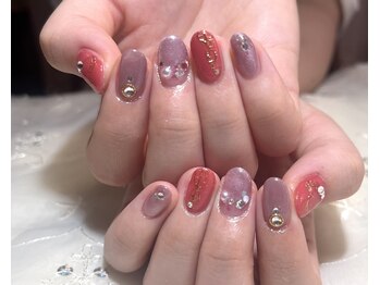ティアリス(NAIL SALON TIARIS)/くすみピンク 秋ネイル