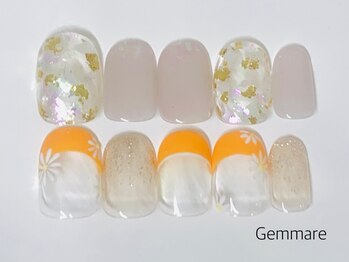 ジェンマーレ たまプラーザ店(Gemmare)の写真/ソフトジェルオフ無料！ワンポイントアートのプチデザインコース￥6950で上品な指先に☆カラー変更もOK♪