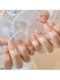 クリアネイル/ビジュー/フレンチ