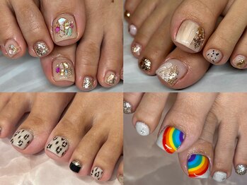 エブリ 厚木妻田店(Every)の写真/サンダル映え♪夏のトレンドフットネイル！フット定額メニューもあります☆

