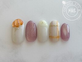 ハロウィンネイル/チェック柄