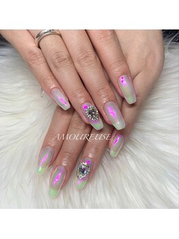 アムルーズ(Amoureuse)/オーロラミラーネイル♪