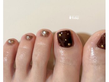 ネイルサロン トゥデイ 京橋店(Today)の写真/フット◆footデザイン¥9500～[全体デザイン/オフ込/フットバス/マッサージ付]足元から綺麗に♪当日予約OK♪
