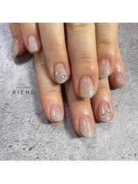 冬のラメグラデーションネイル！