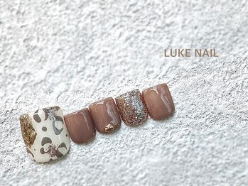 ルークネイル 恵比寿店(LUKE NAIL)/大人上品くすみレオパードフット