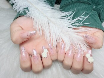 スノーネイルサロン 新宿店(Snow nail salon)/ラメグラ/バラ