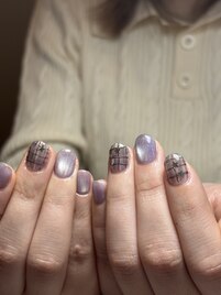 チェック×ブルーマグネット