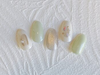 ネイルサロン エムズ(Nail Salon M's)/春カラーのキラキラネイル