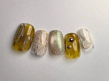 グリーン×ホワイトニュアンス