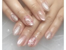 コンサート(Concert)/押し花の春ネイル