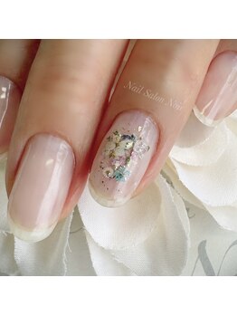 ヘアー ユニバース(HAIR UИIVERS)/クリアジェル+押花風シール