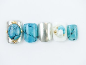 ネイリックス 栄ガスビル(NAILX)/天然石☆ターコイズネイル