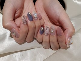 【パラジェル】大理石風ネイル