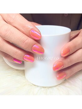 アムルーズ(Amoureuse)/オーロラミラーネイル♪