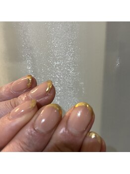 ロカネイルズ(roca nails)/gold mirror french