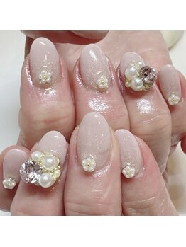 ネイルージュ 梅ヶ丘店(Nailouge)/春☆ビジューネイル